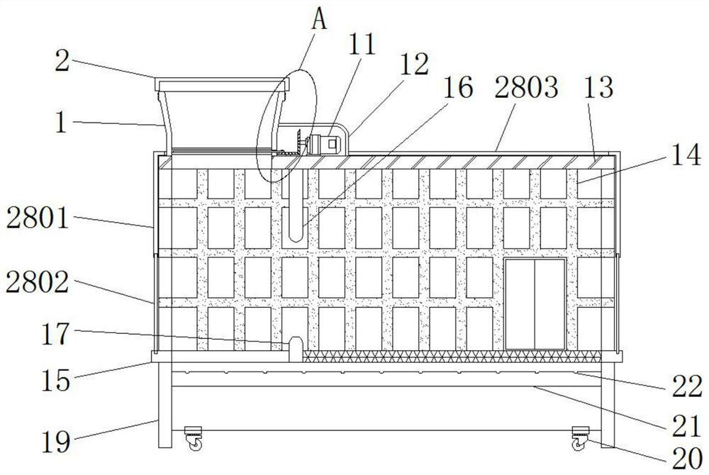 A livestock breeding cage that is convenient for feeding and has the function of collecting sewage