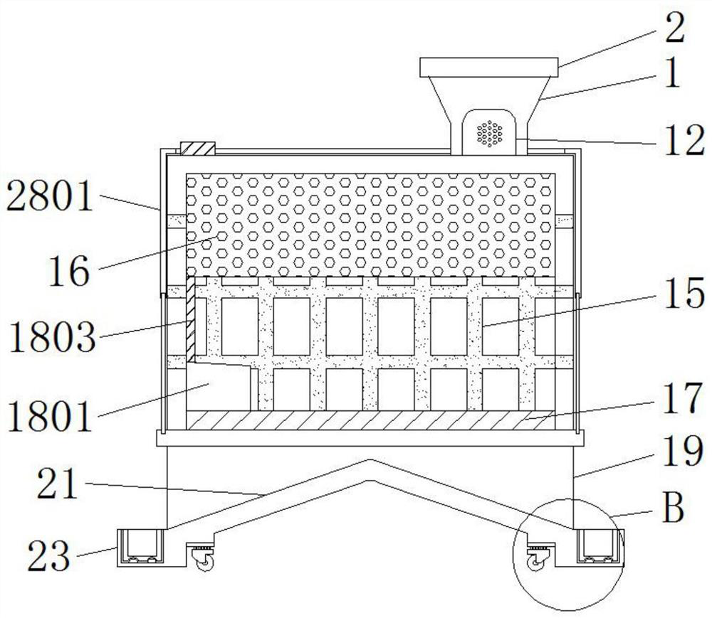 A livestock breeding cage that is convenient for feeding and has the function of collecting sewage