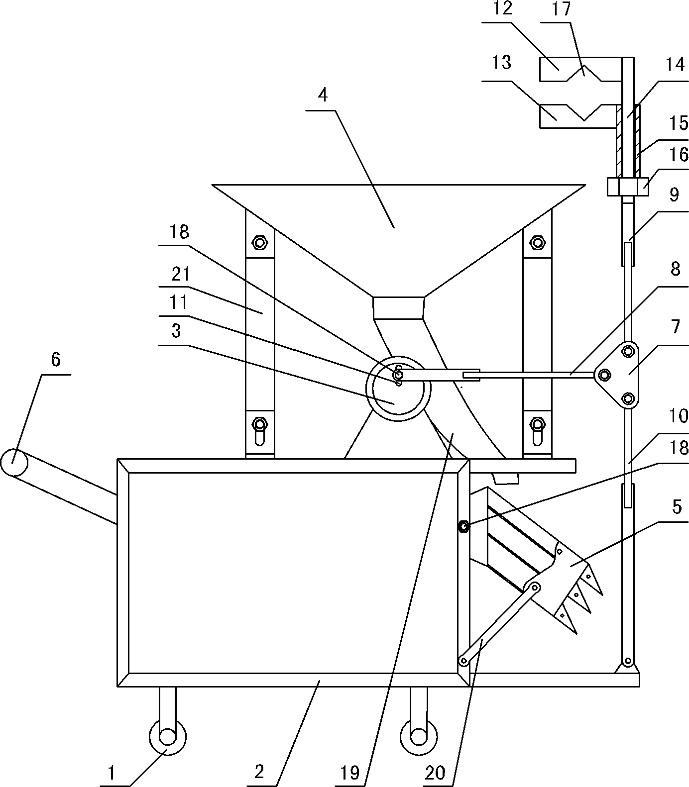 Push-rocking type Chinese date classifying harvester