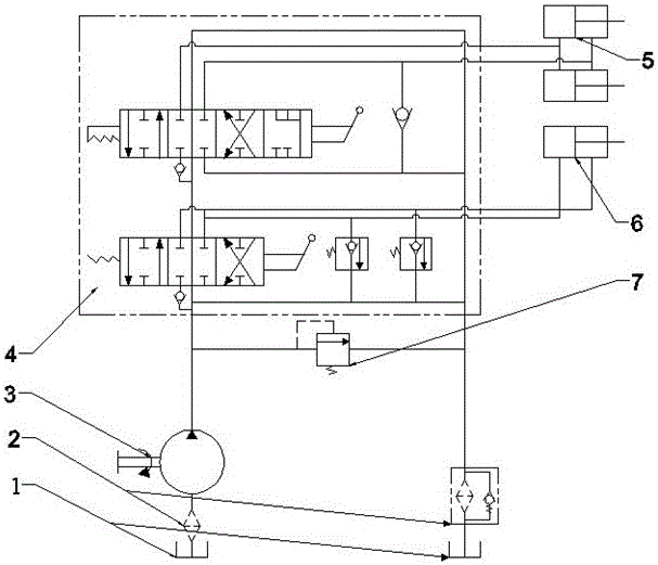 A working hydraulic system of a loader that can recover overflow energy