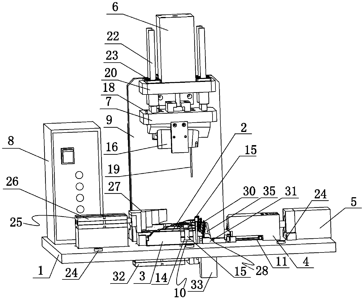 Automatic assembling machine of air outlet of air conditioner