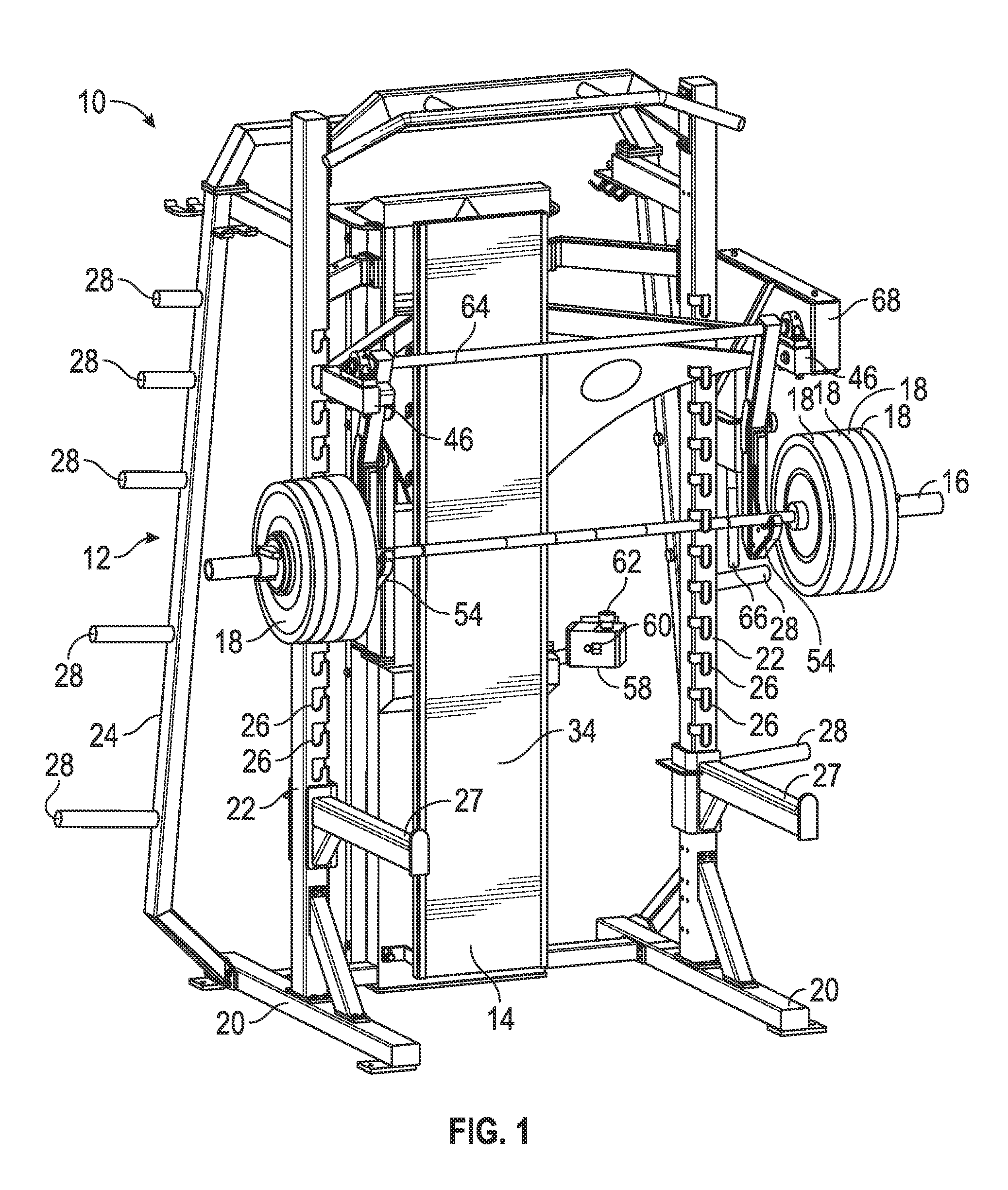 Motorized weightlifting rack