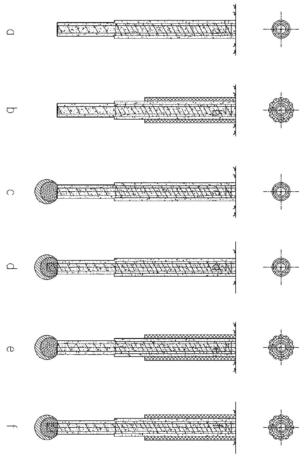 A variable diameter composite pile