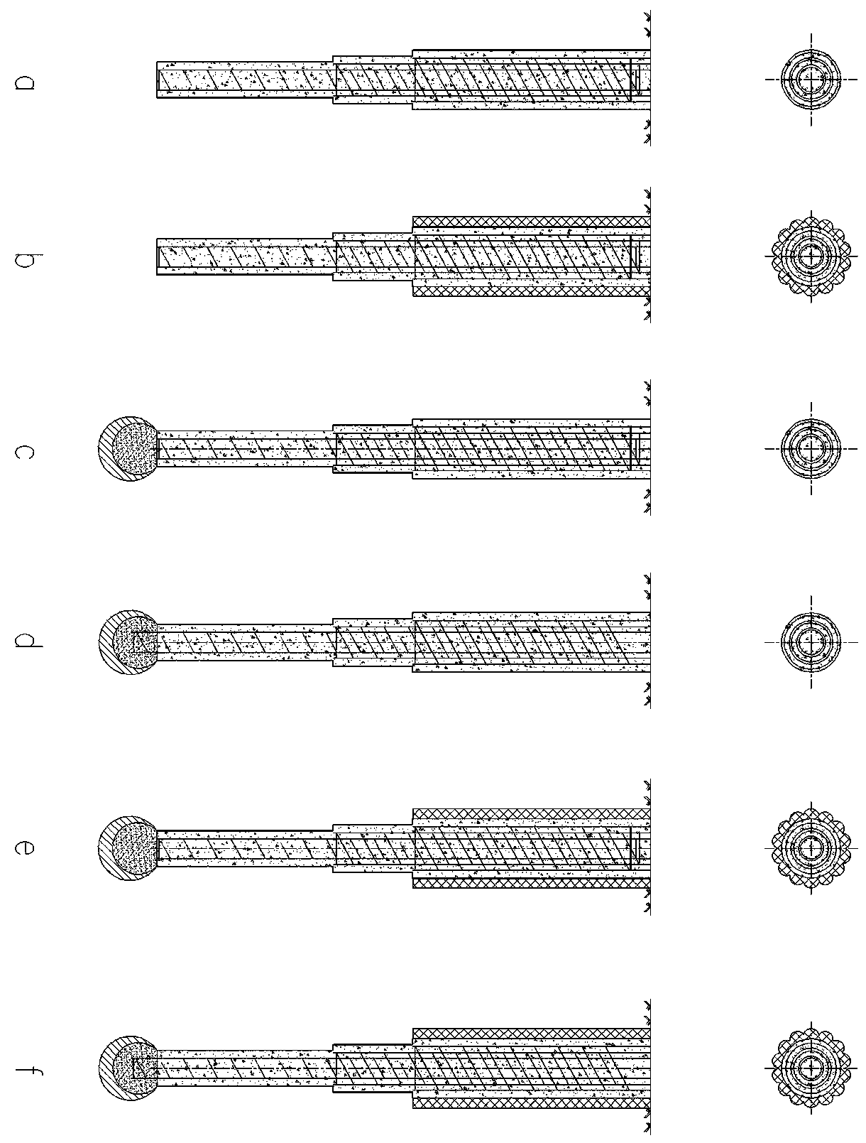 A variable diameter composite pile