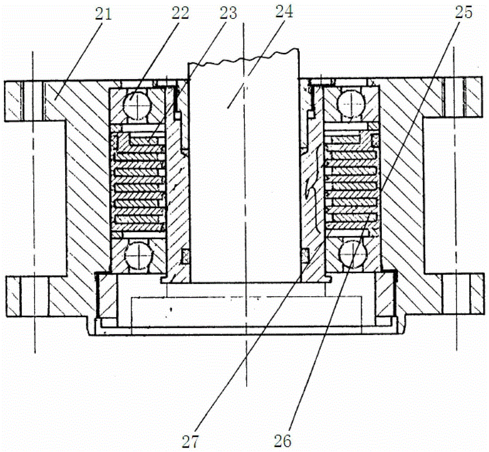 Scroll vacuum pump with magnetic fluid translational sliding thrust bearing and sealing structure