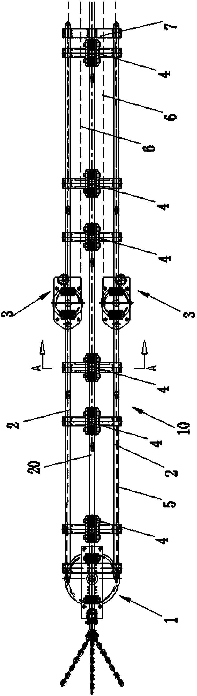 Movable tail wheel mechanism of double-rope coal mine transportation system