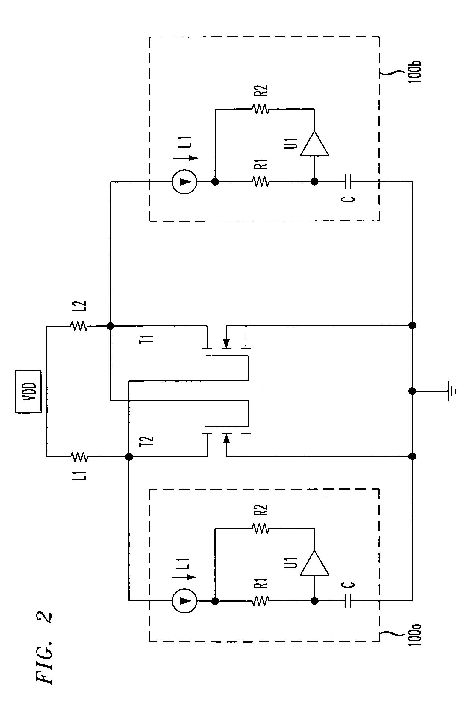 Frequency selection using capacitance multiplication