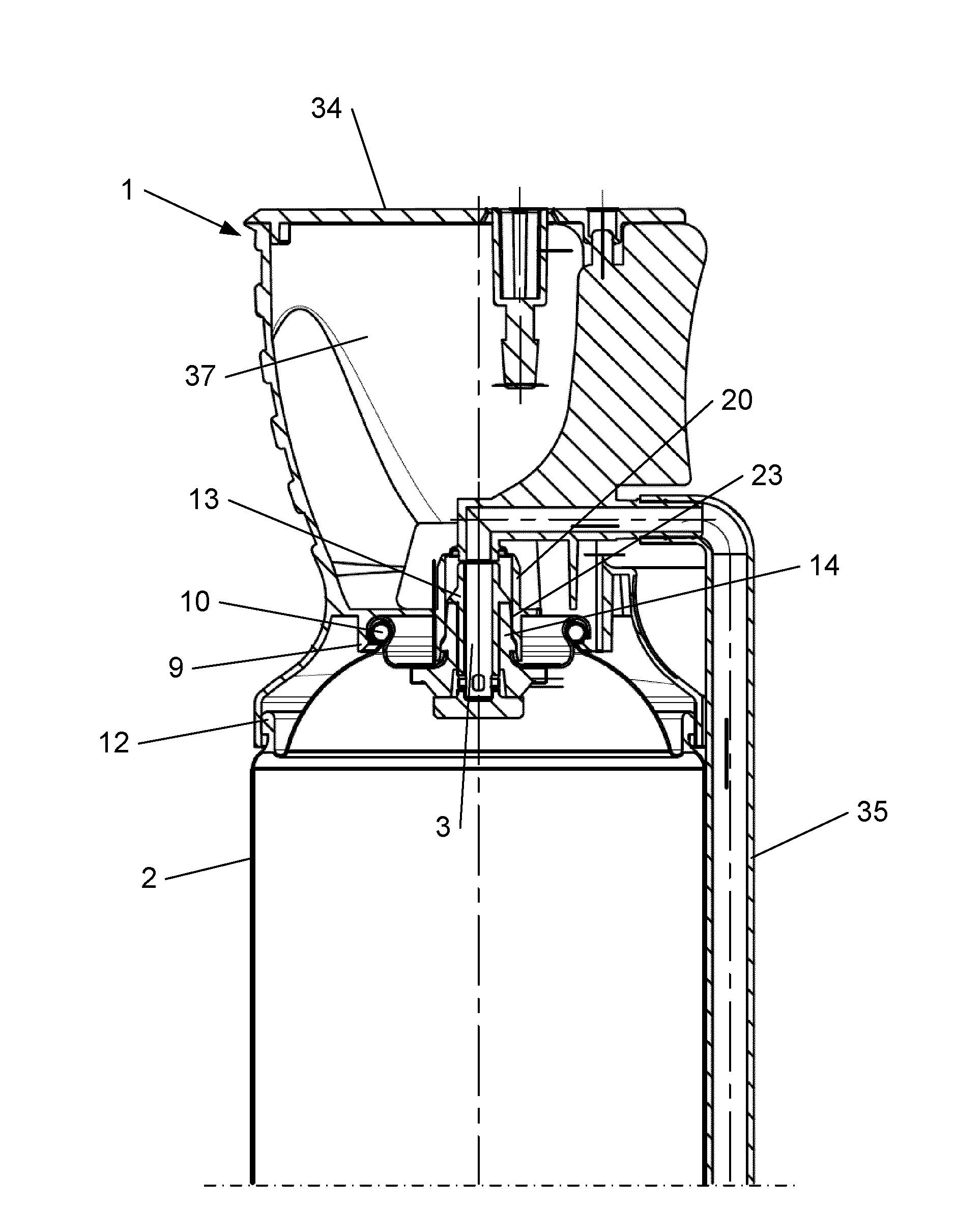 Handheld applicator suitable for gun valve containers