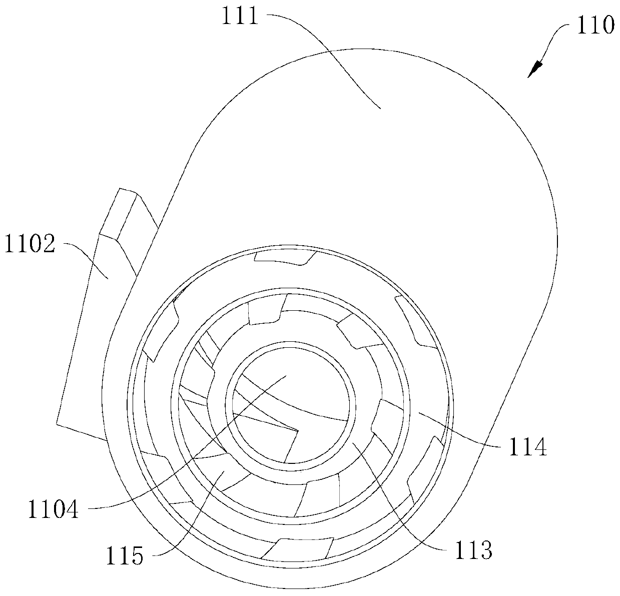 Rotational flow mechanism, fresh air module and air conditioning equipment