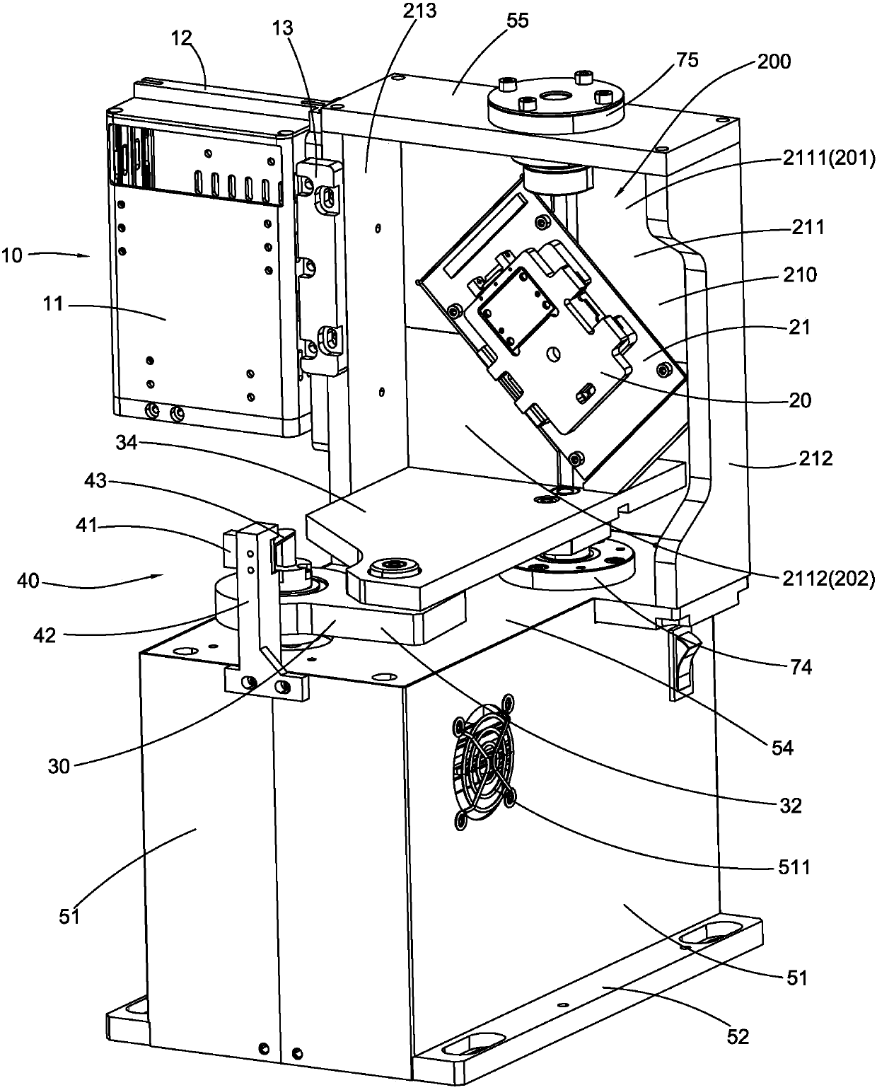 Camera module anti-shake test equipment and test method