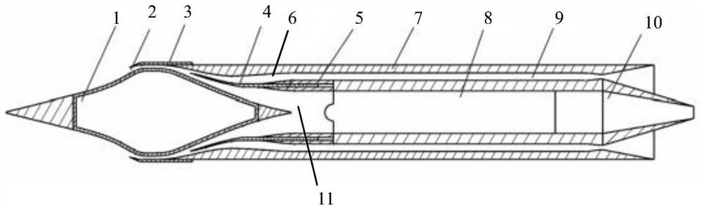 Axial-symmetry inner parallel turbine-based rotary detonation ramjet combined engine and control method