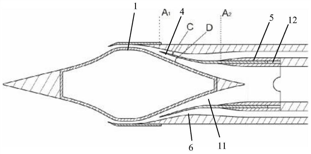 Axial-symmetry inner parallel turbine-based rotary detonation ramjet combined engine and control method