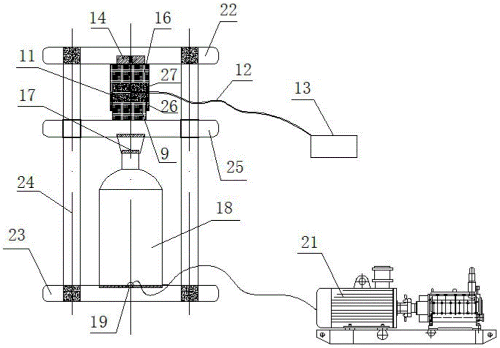 Apparatus for testing propping effect of solid propping agent in hydraulic fracturing fluid, and method thereof