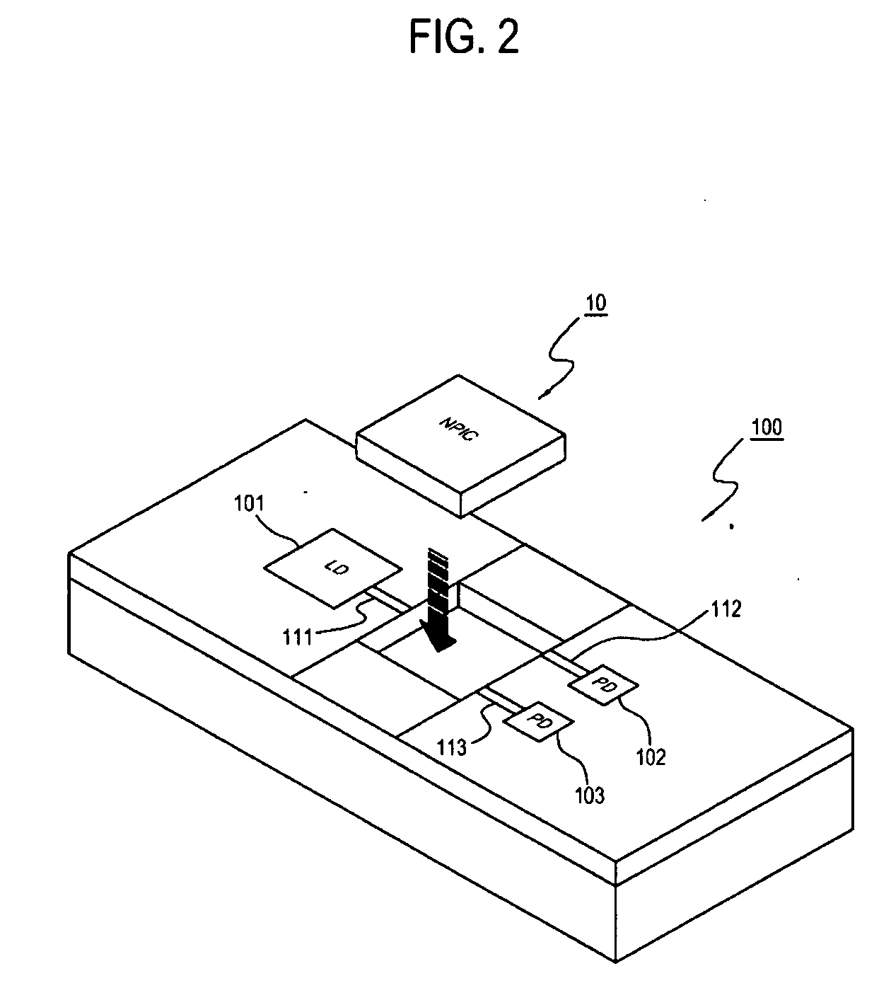 Metal waveguide device and NANO plasmonic integrated circuits and optical integrated circuit module using the same