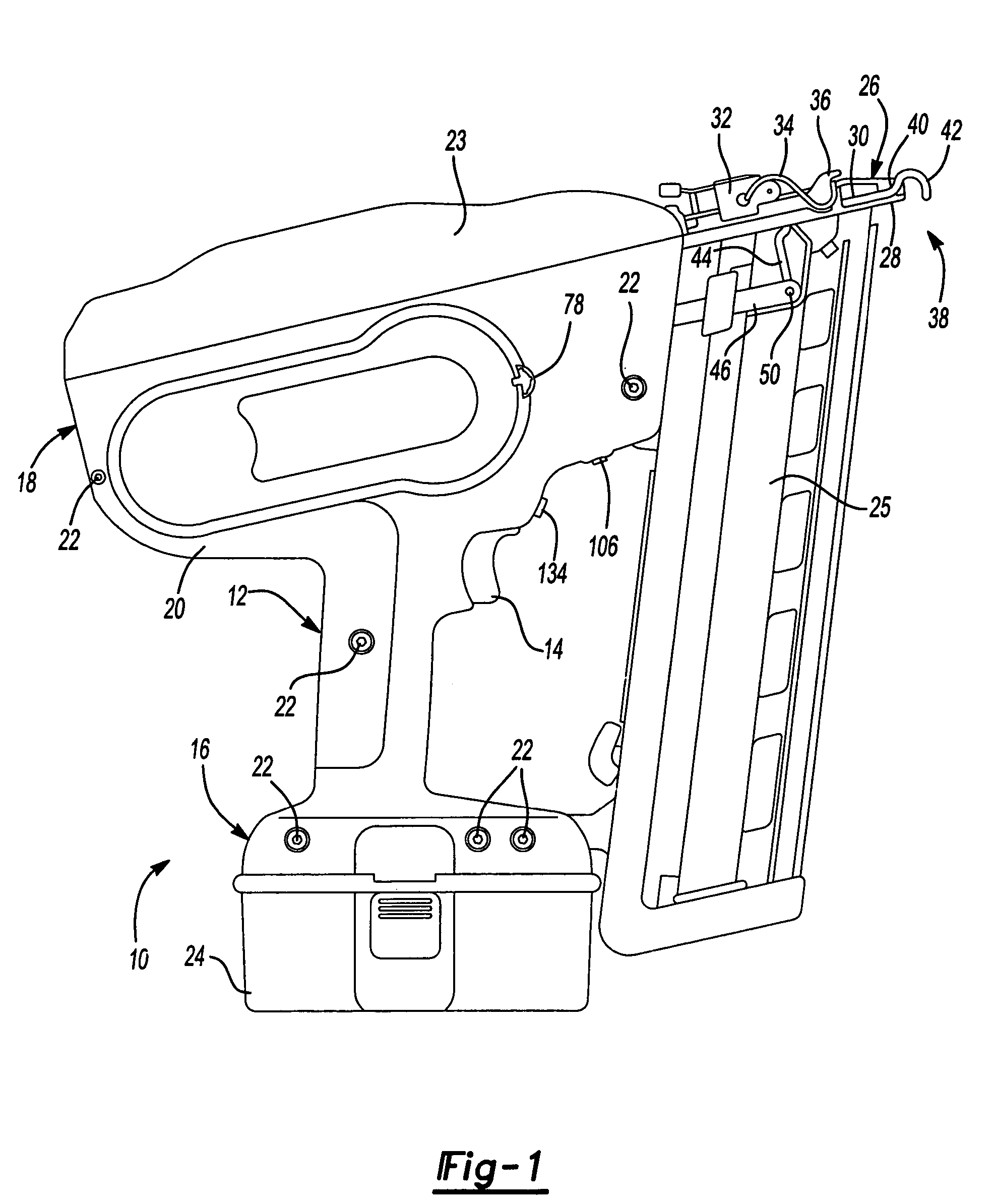 Contact trip mechanism for nailer