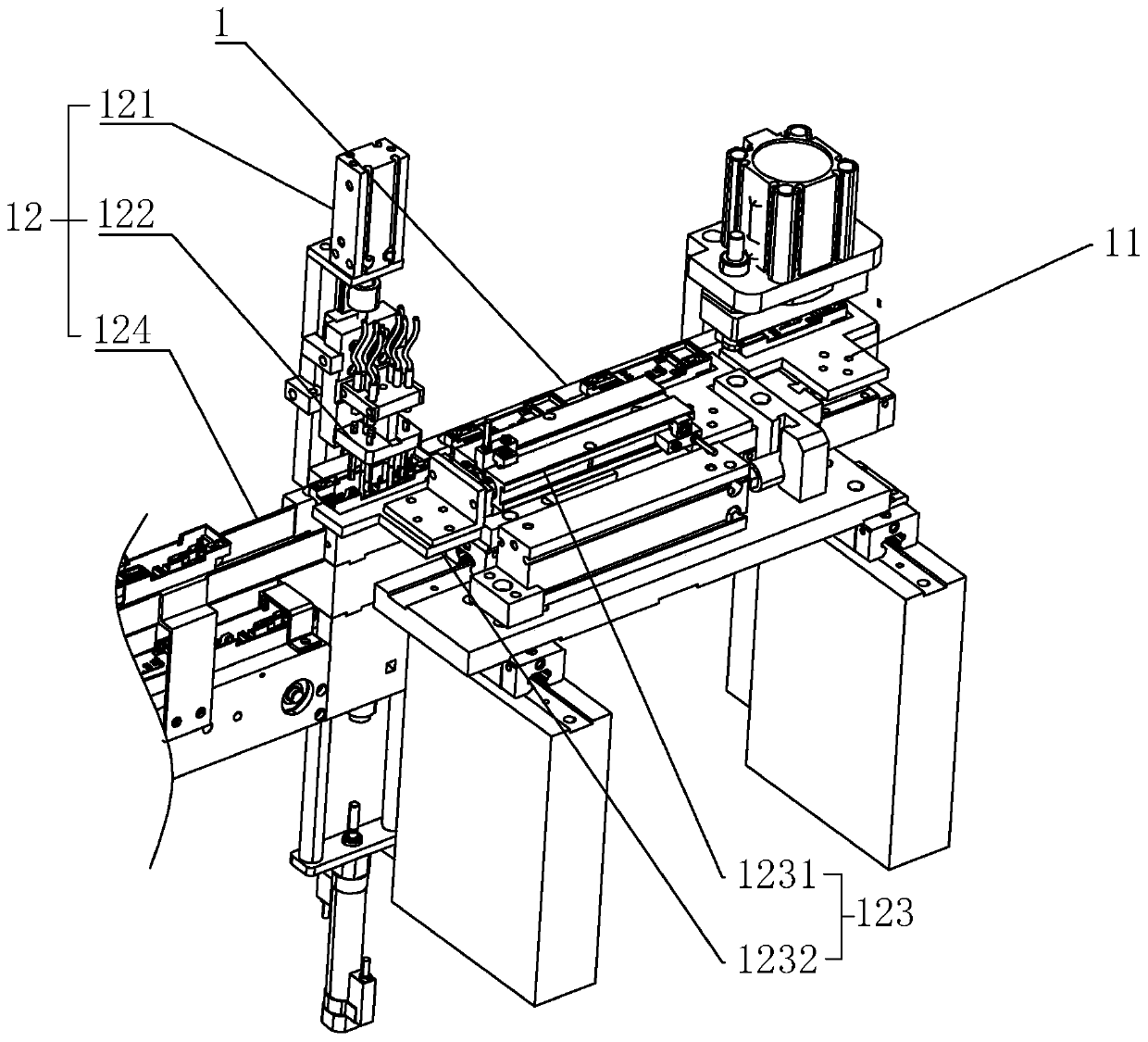 Integrated production line for covering and detecting relay base