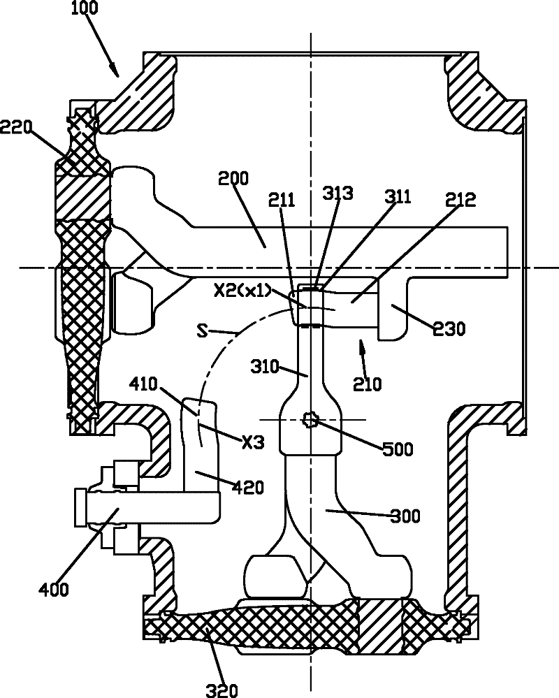 Three-station switch for switchgear