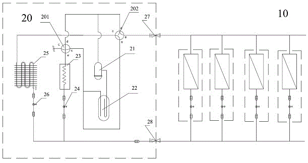 Energy storage multi-connected air conditioning unit and control method thereof