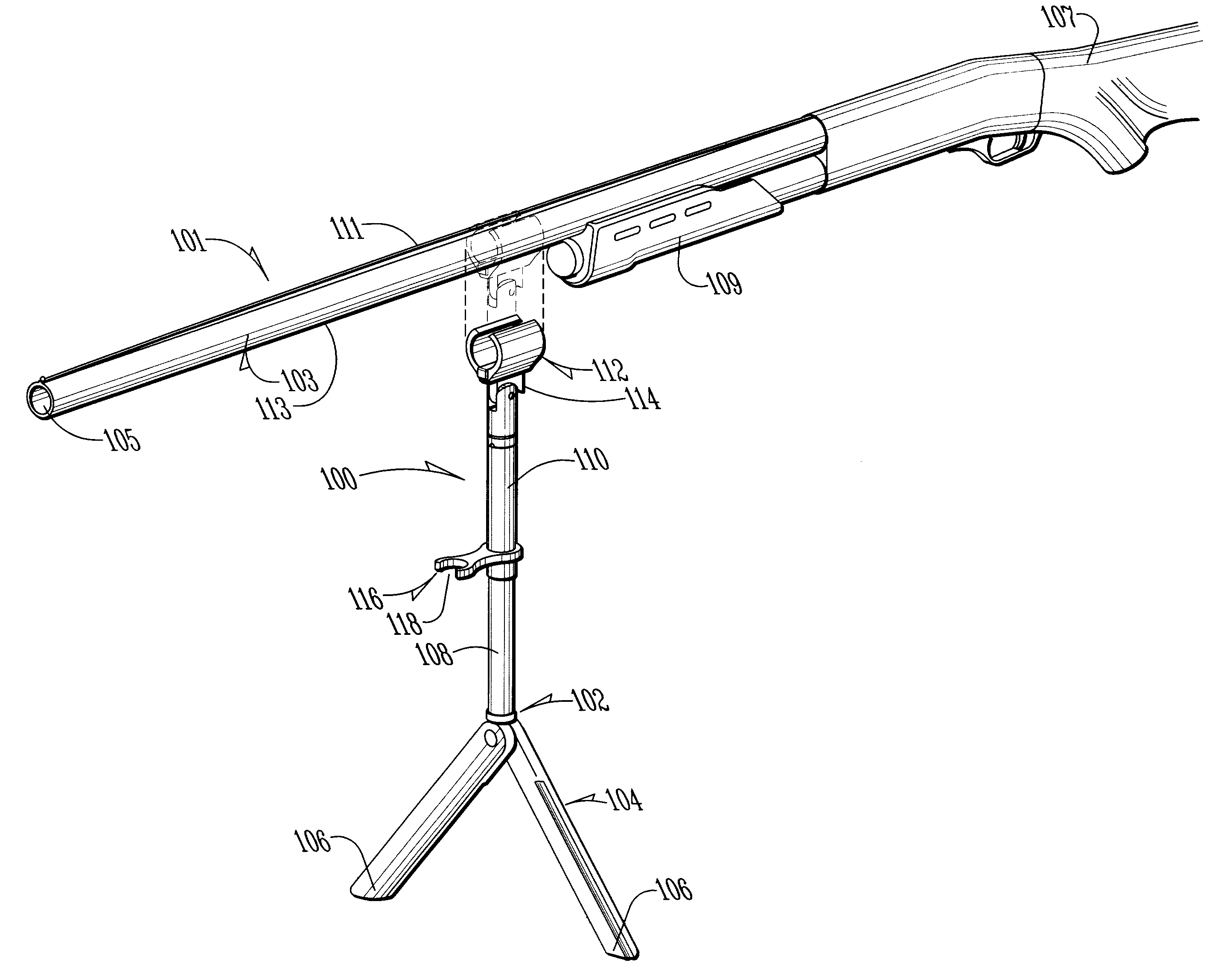 Method and apparatus for supporting a shotgun