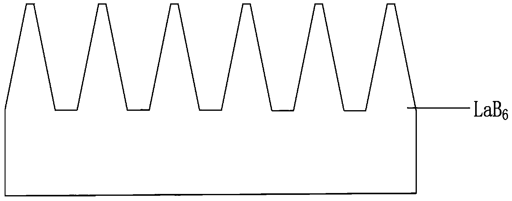 Polycrystal hexaboride annular field emission cathode and preparation method thereof