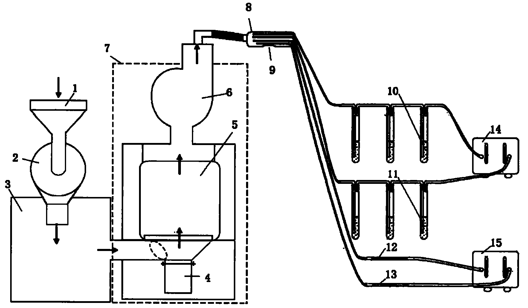 Sampling device of gaseous contaminant in material crushing process