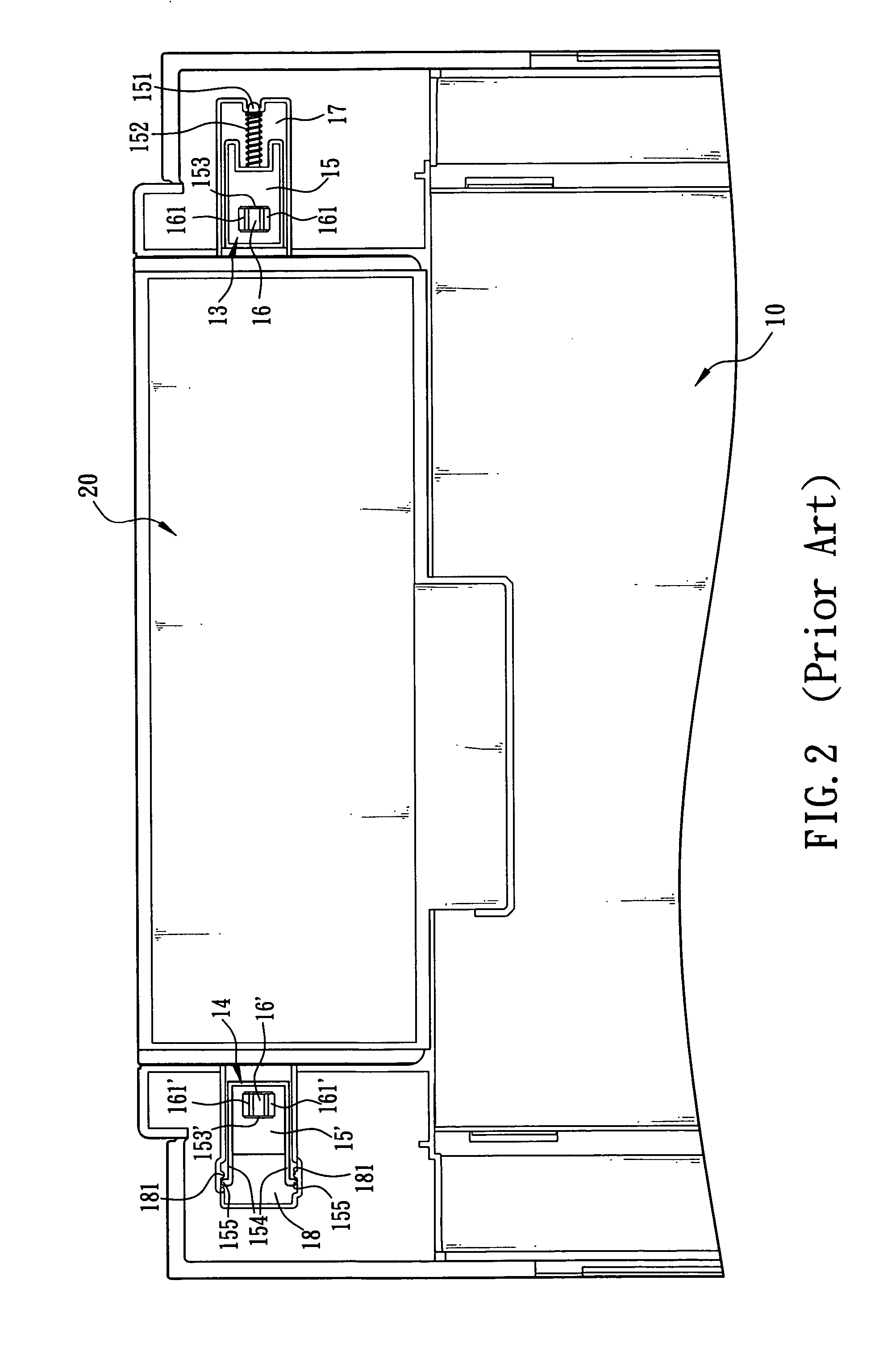 Module assembly for locking and unlocking a battery of an electronic device