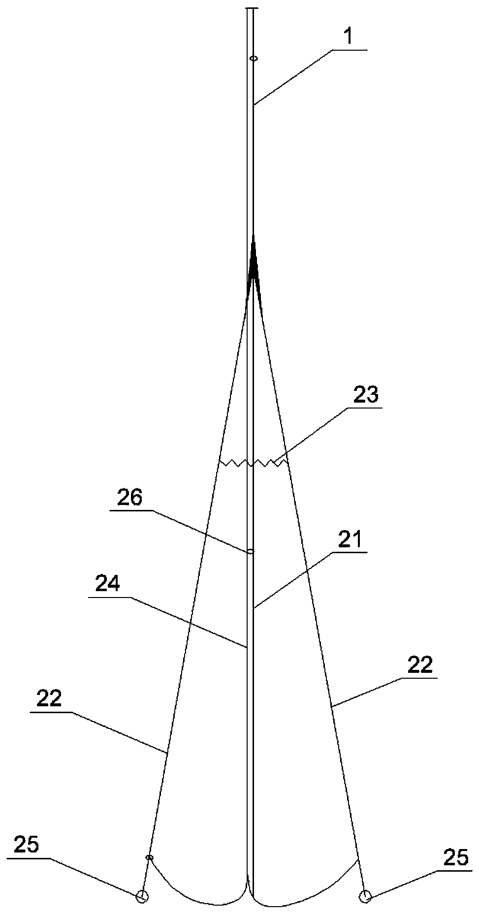 Deep hole blasting charging method for passing through solution cavity and solution cavity detecting device