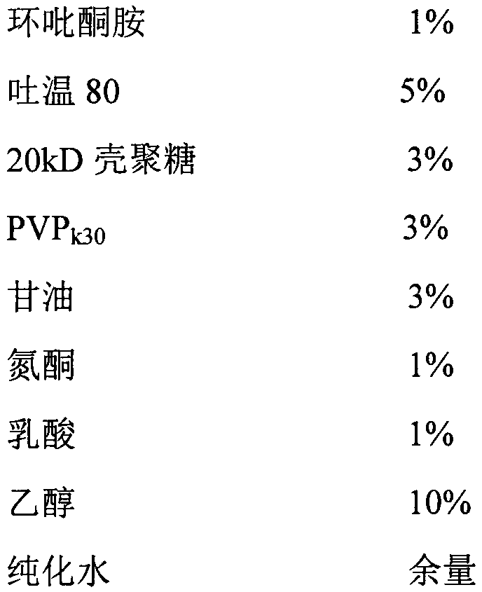 Ciclopirox olamine film-spraying agent and preparation method thereof