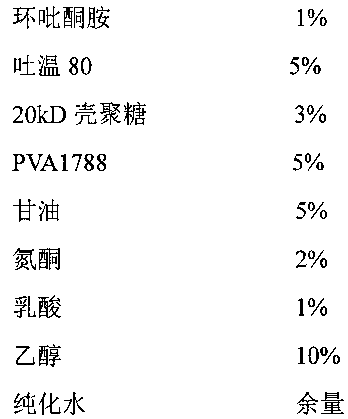 Ciclopirox olamine film-spraying agent and preparation method thereof