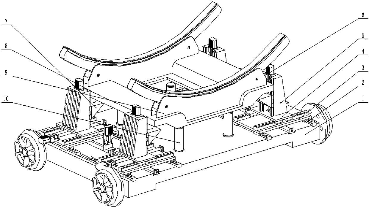 Large thin-wall cylindrical component automatic abut-joint assembling flexible positioning device