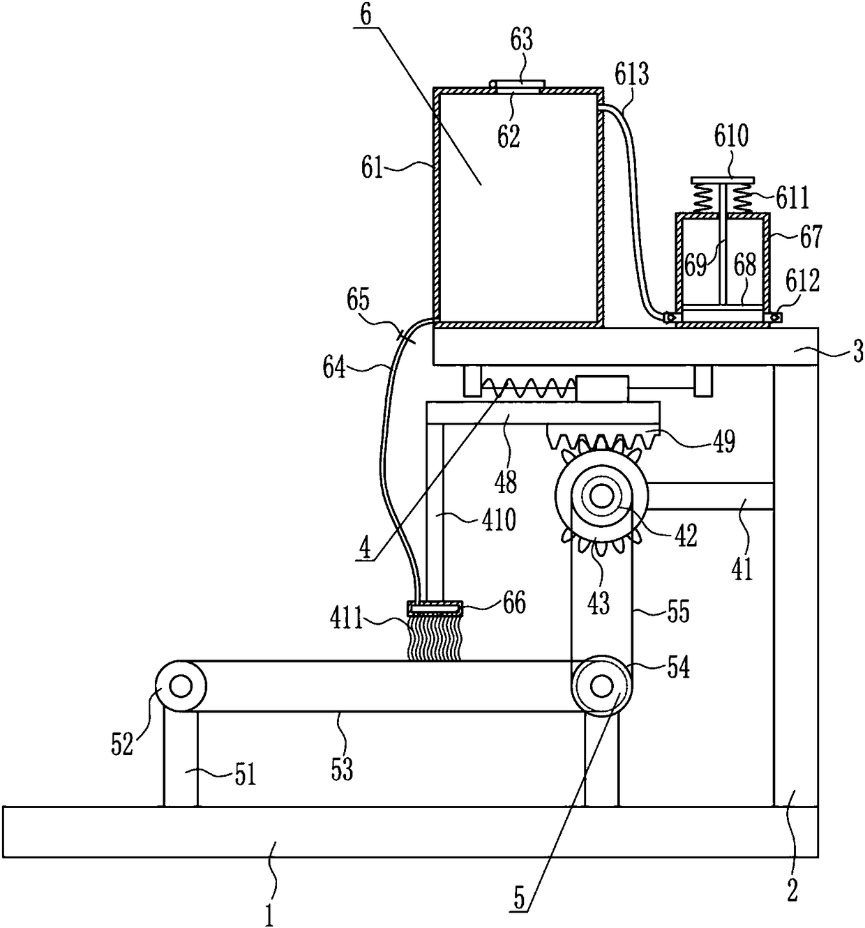 Lubricating oil painting equipment for mechanical part