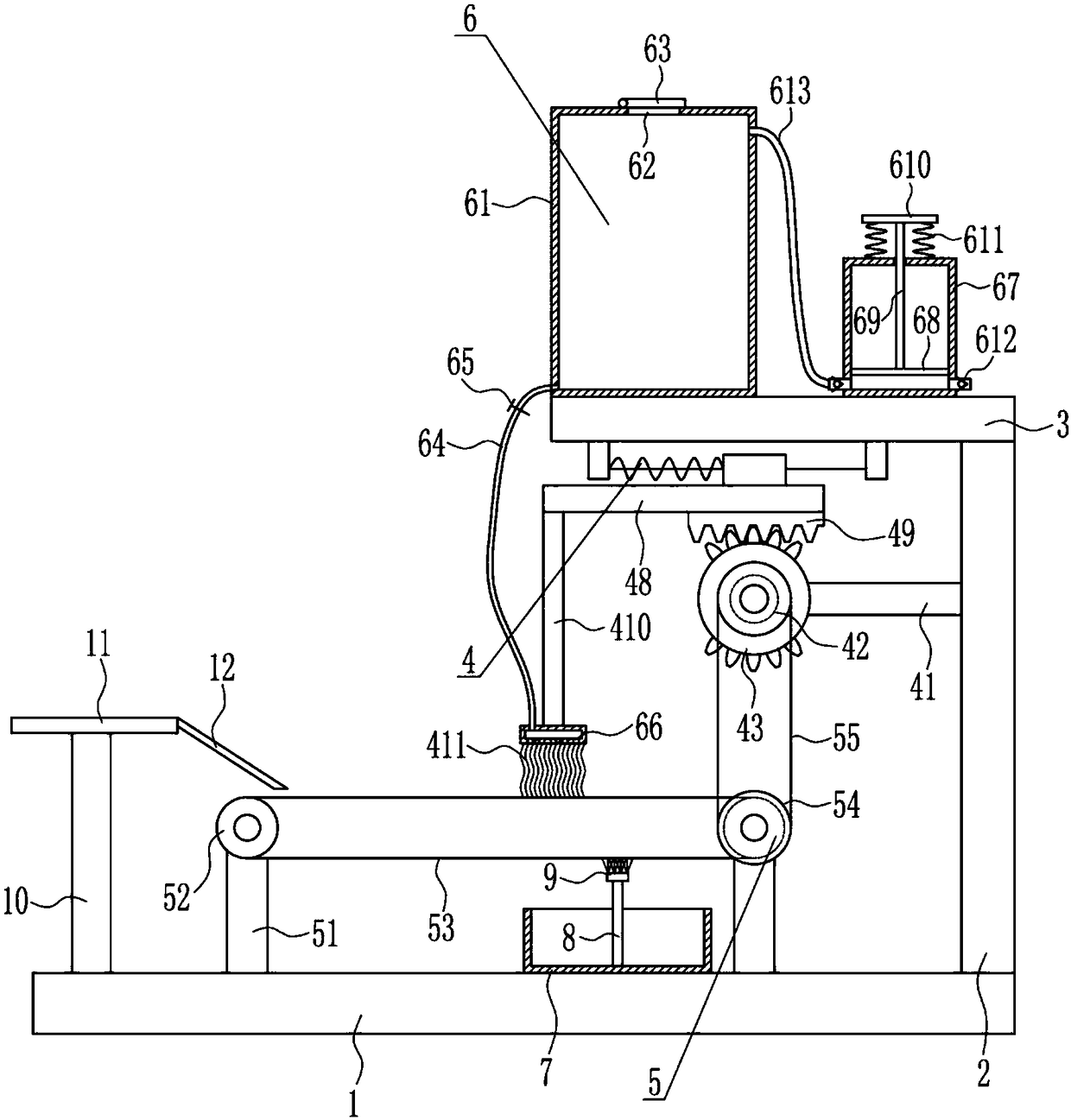 Lubricating oil painting equipment for mechanical part