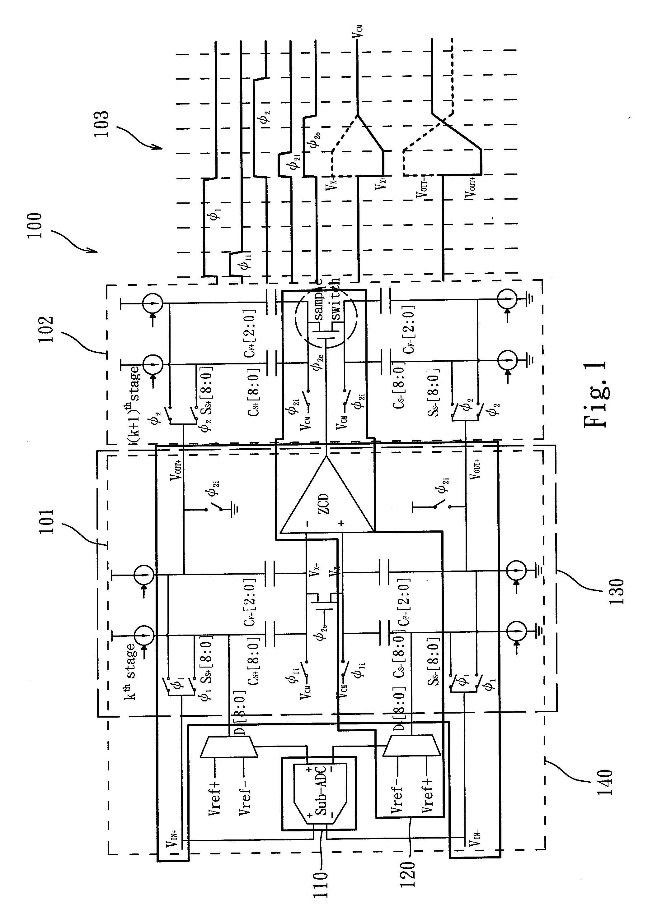 Zero-crossing-based analog-to-digital converter having current mismatch correction capability