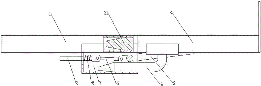 Rebound self-locking type insertion and extraction stop lever butt-joint mechanism