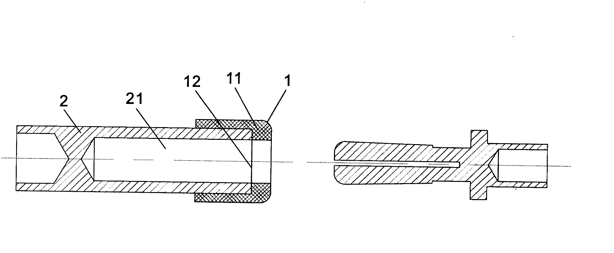 Spark-prevention insertion-connection electrode