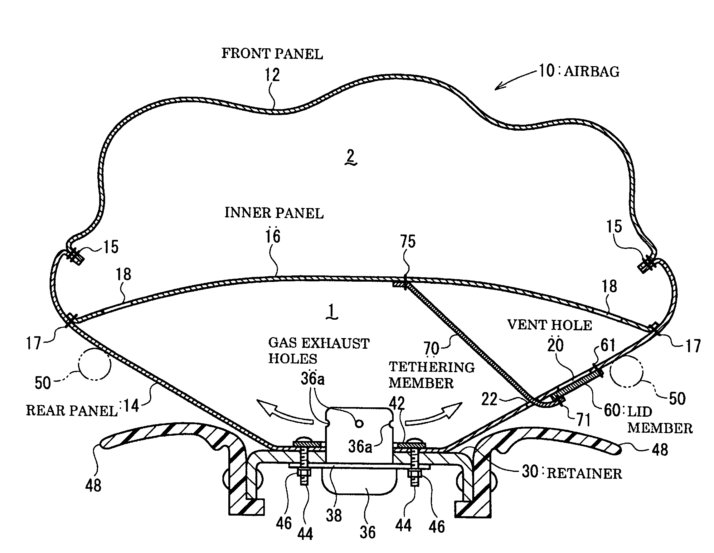 Airbag and airbag apparatus