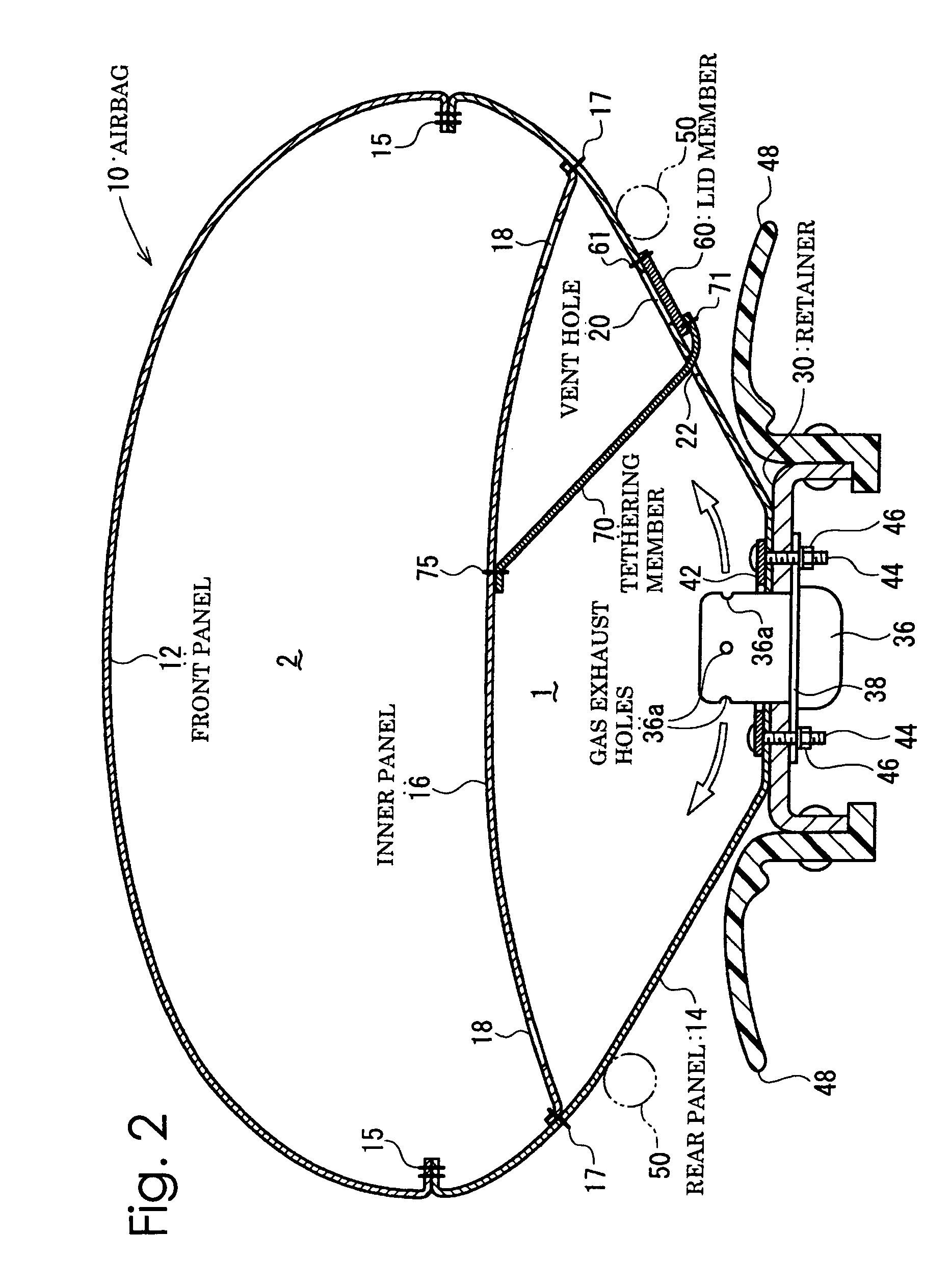 Airbag and airbag apparatus