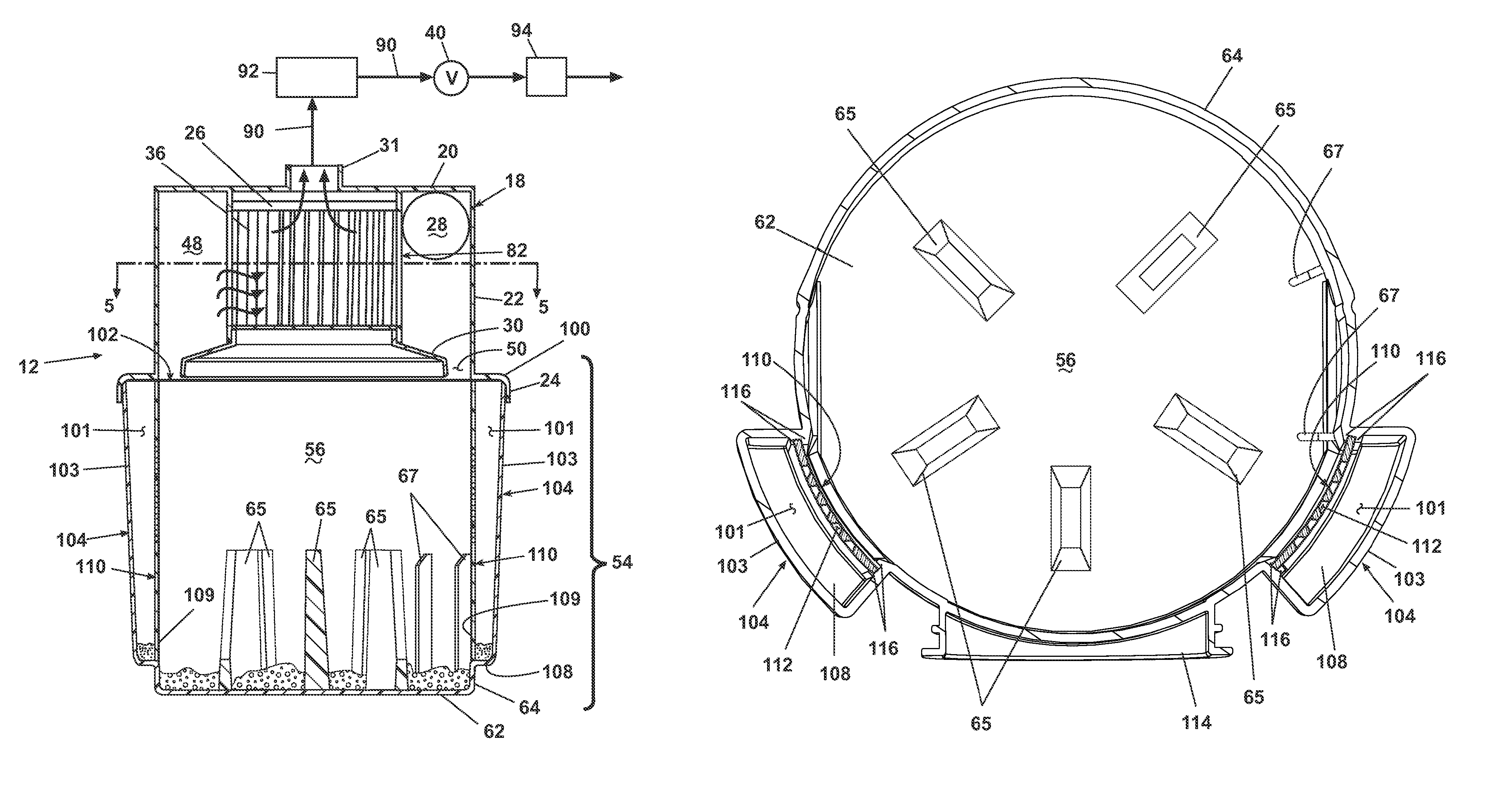 Cyclone separator with fine particle separation member