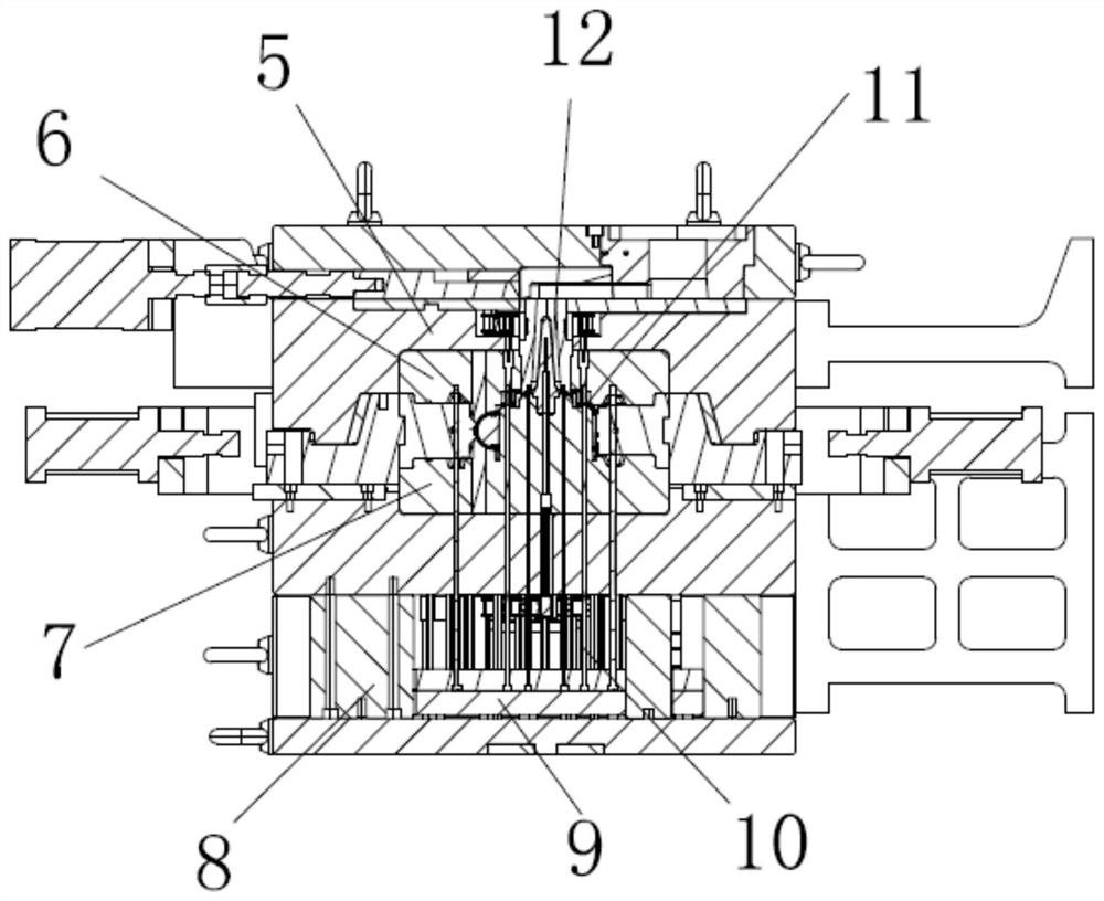 A die-casting mold for the production of gearboxes