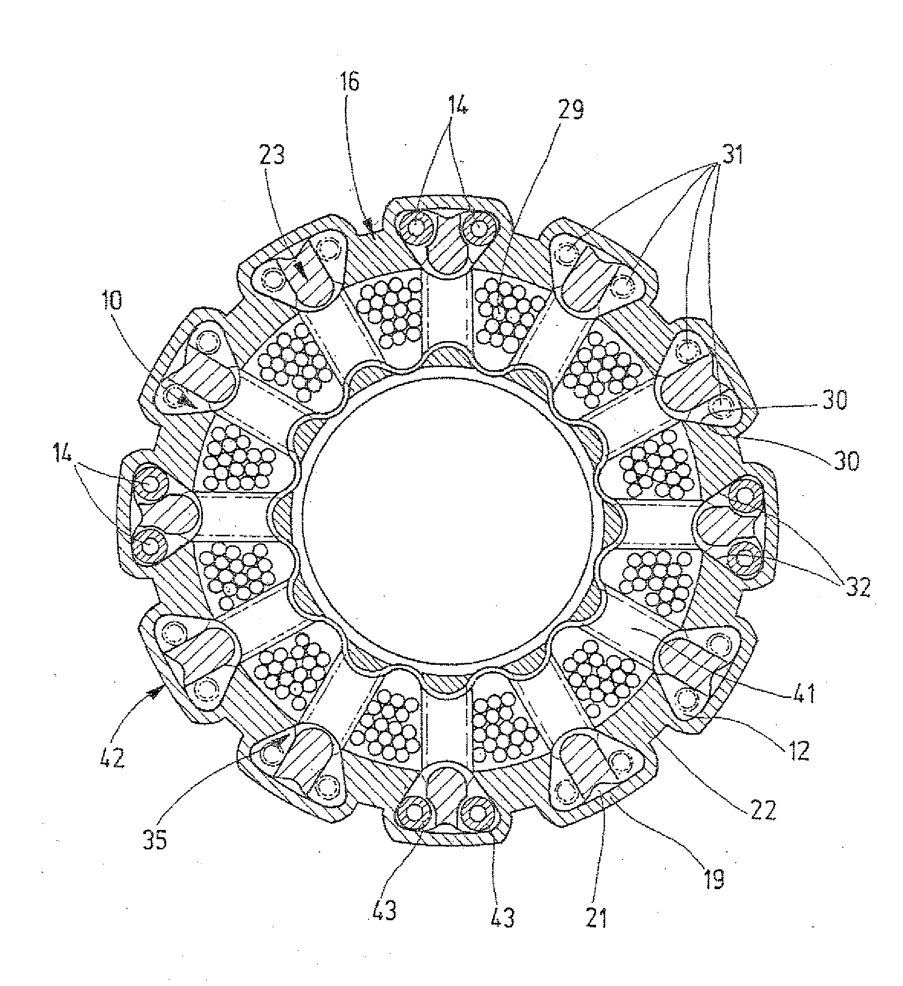 Brushless Dc Machine And Its Return Ring Packet, Gear Rim Packet, And Top Piece, And Production Method Therefor