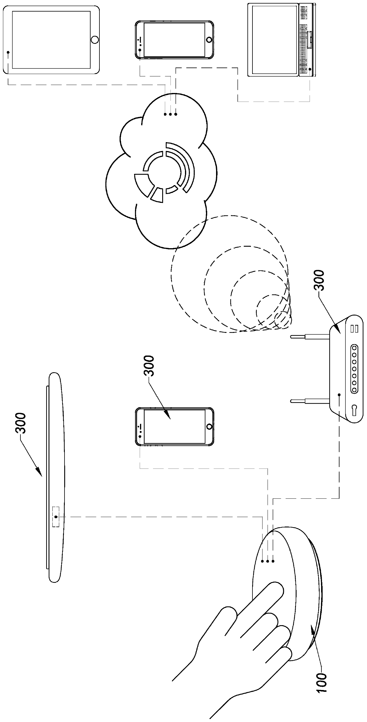 Self-powered transmission device, wireless control system and wireless control method of wireless control system