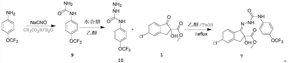 Synthesis method of indoxacarb intermediate semicarbazone