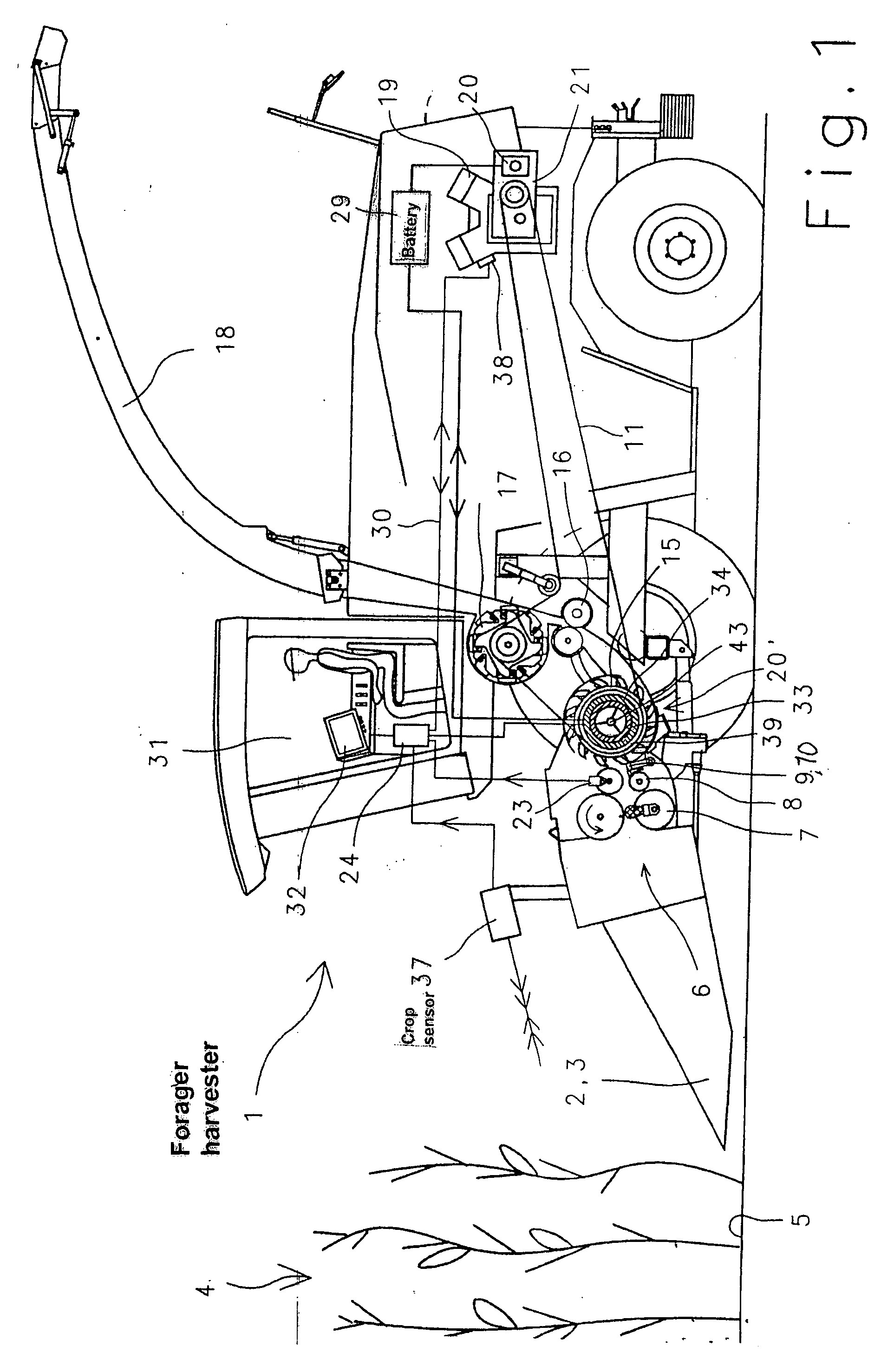 Agricultural machine with energy reservoir for overcoming peak loads