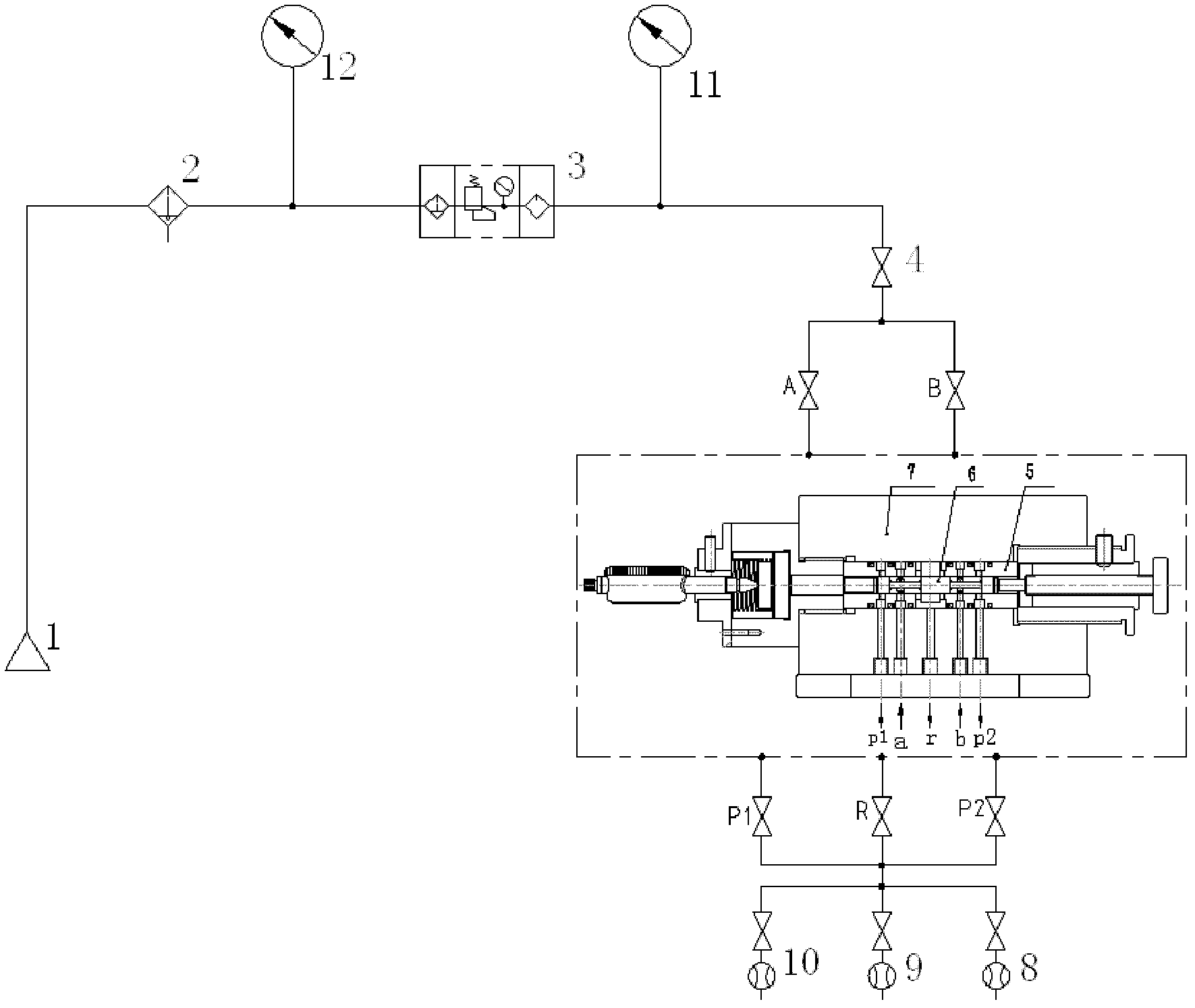 Servo valve pneumatic match grinding table