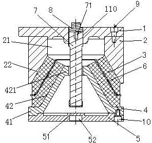 Rubber vibration isolator for rail transit floating slab track bed vibration isolation system