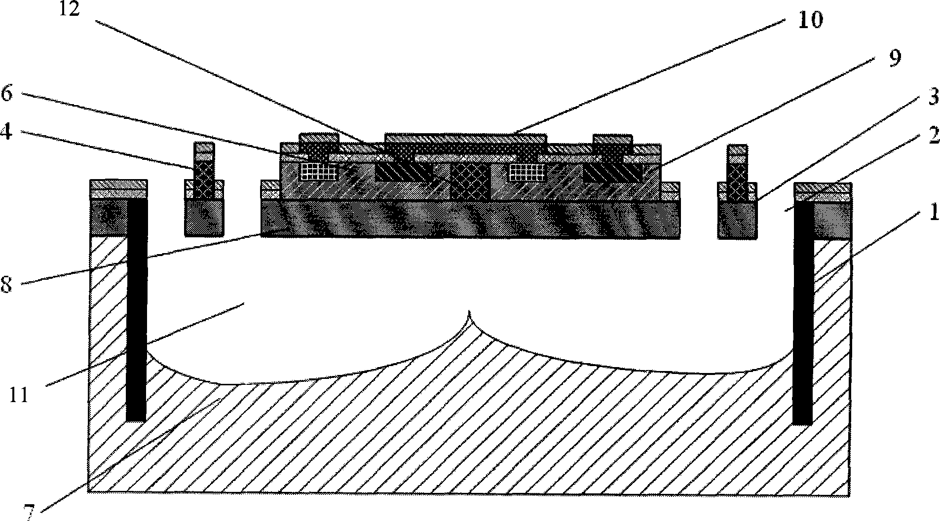 Non-refrigeration infrared detector array based on polysilicon PN junction and preparing method thereof