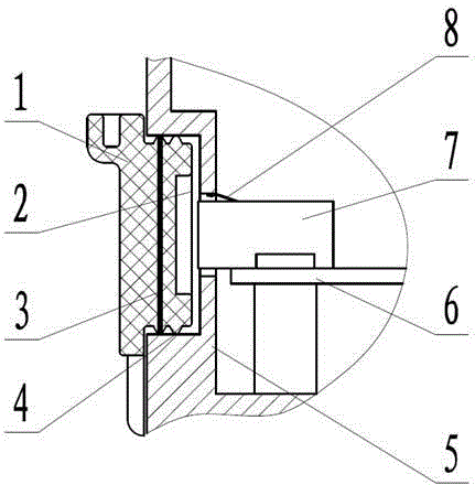 Method for allowing laptop interface to achieve electromagnetic compatibility and to be prevented from getting wet in rain