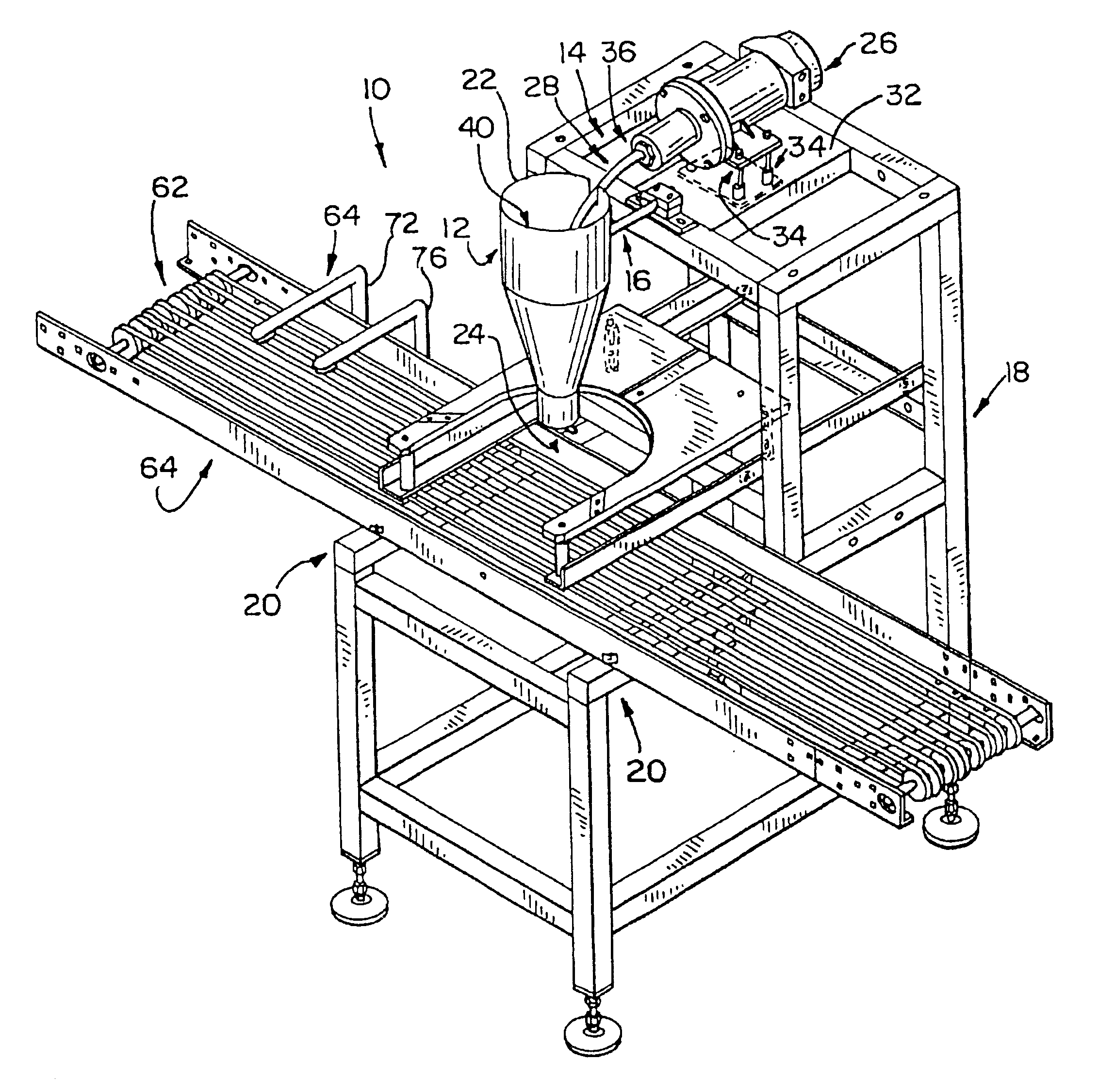 Apparatus for dispensing a quantity of material on a shell