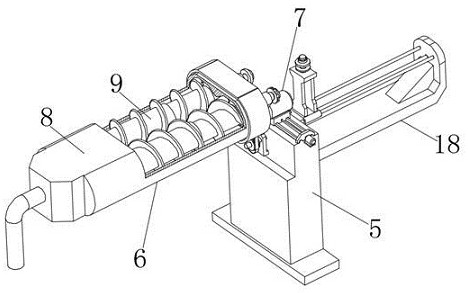 Twin-screw extrusion mechanism of large-injection-volume extrusion-injection integrated injection molding machine