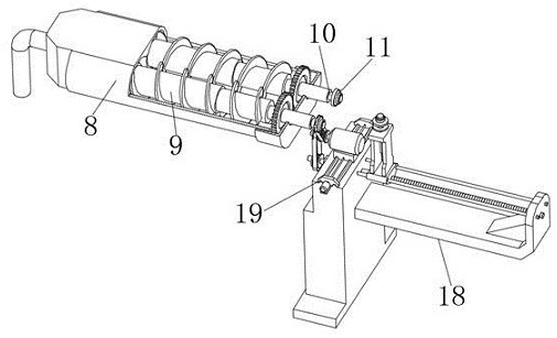 Twin-screw extrusion mechanism of large-injection-volume extrusion-injection integrated injection molding machine